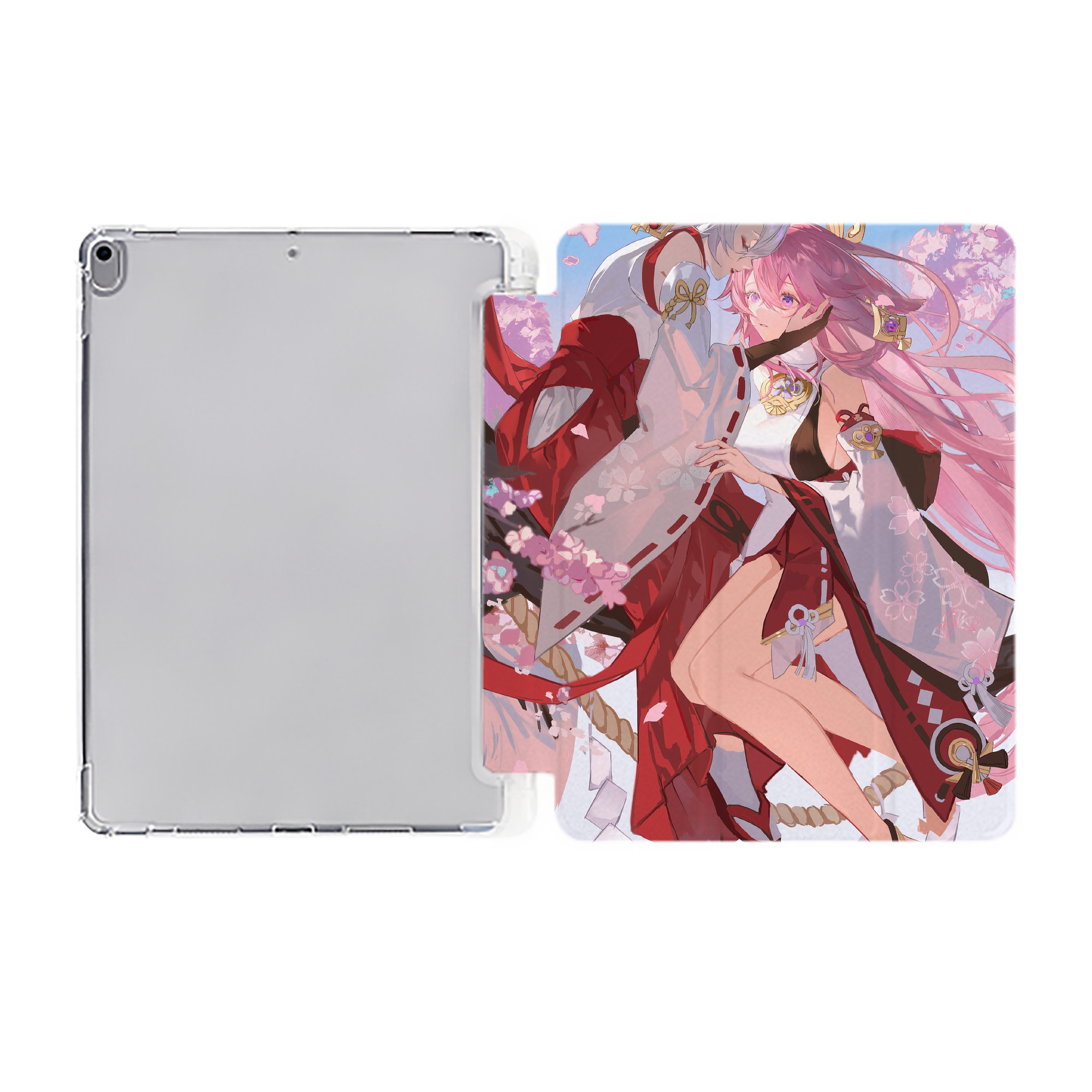 げんし神 genshin IPad ケース ペン収納付き 三つ折りスタンド PUレザー×シリコン 対応機種9.5/10.5/10.9インチ